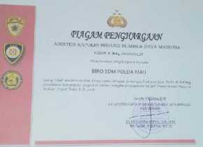 Polda Riau Terima Penghargaan Assessment Center Award SSDM Polri