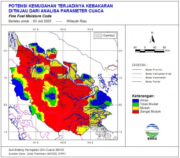 22 Hotspot Muncul Pagi ini di Provinsi Riaui