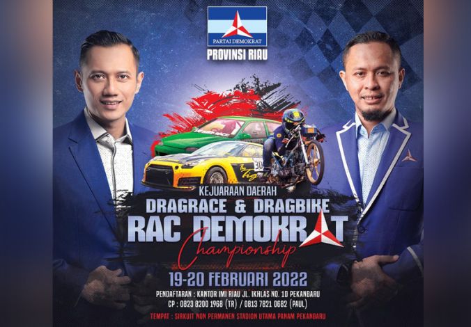 Demokrat Riau Gelar Kejurda Drag Race dan Drag Bikei
