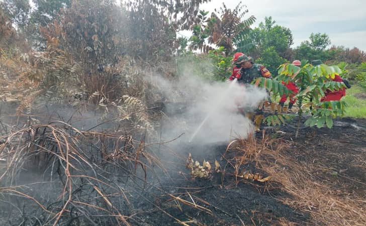 Polres Kampar Selidiki Penyebab Terbakarnya Lahan di Rimbo Panjangi