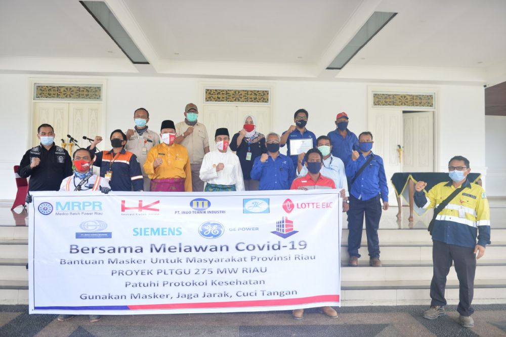 Gubri Terima Bantuan 50.000 Masker Dari Gabungan Beberapa Perusahaan Di Riaui